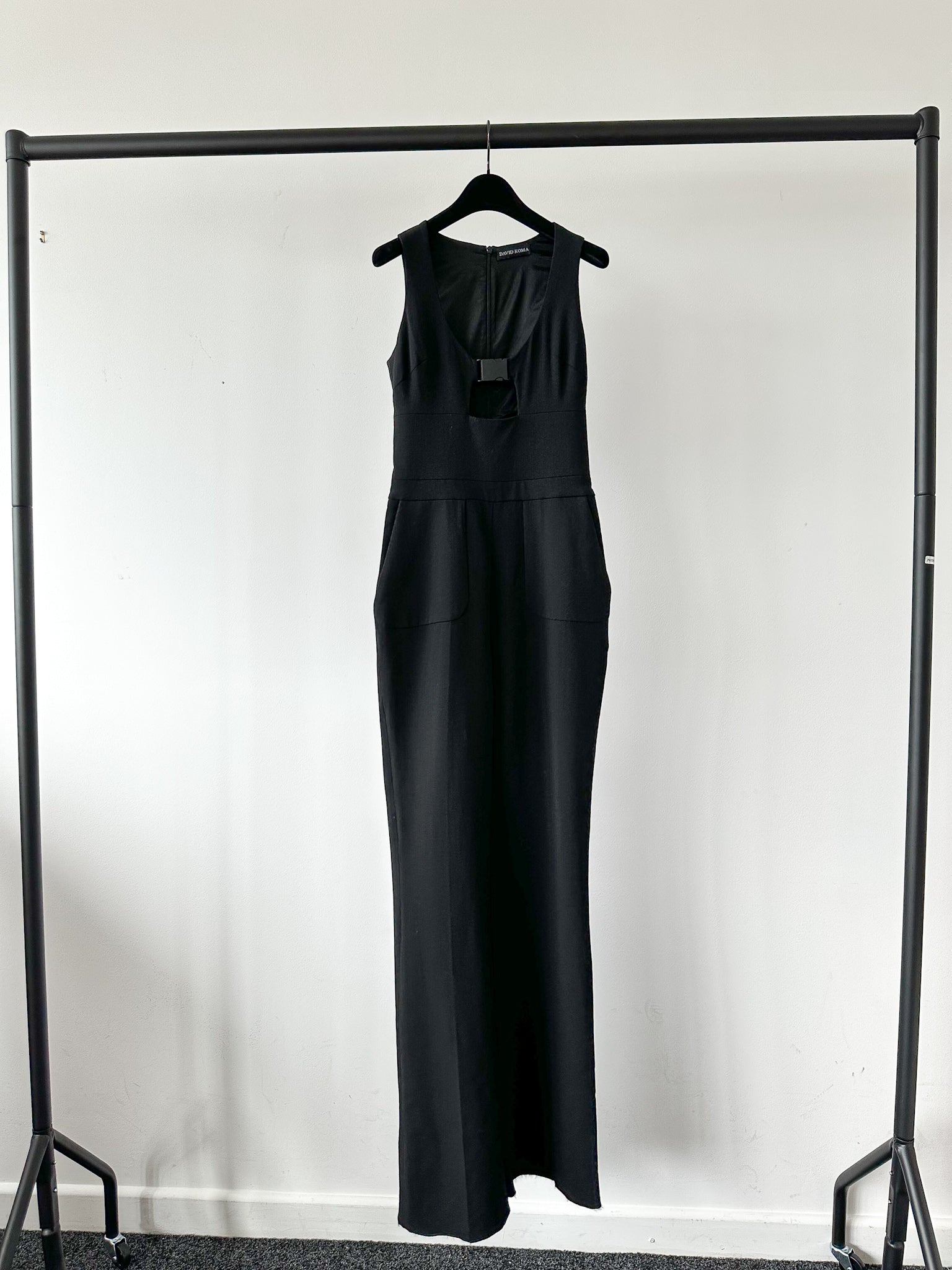 David Koma Black Cut-Out Buckle Front Evening Jumpsuit - House Of Huntington