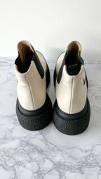 Stuart Weitzman Charli Oat White Ankle Chelsea Boots