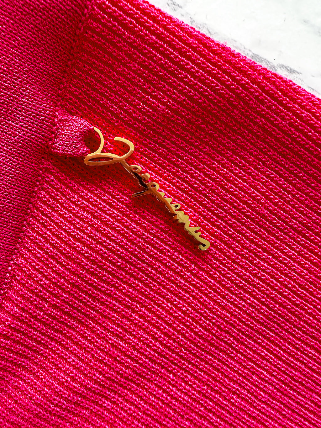 Jacquemus Le Short Pralu Pink Logo Embellished Biker Shorts