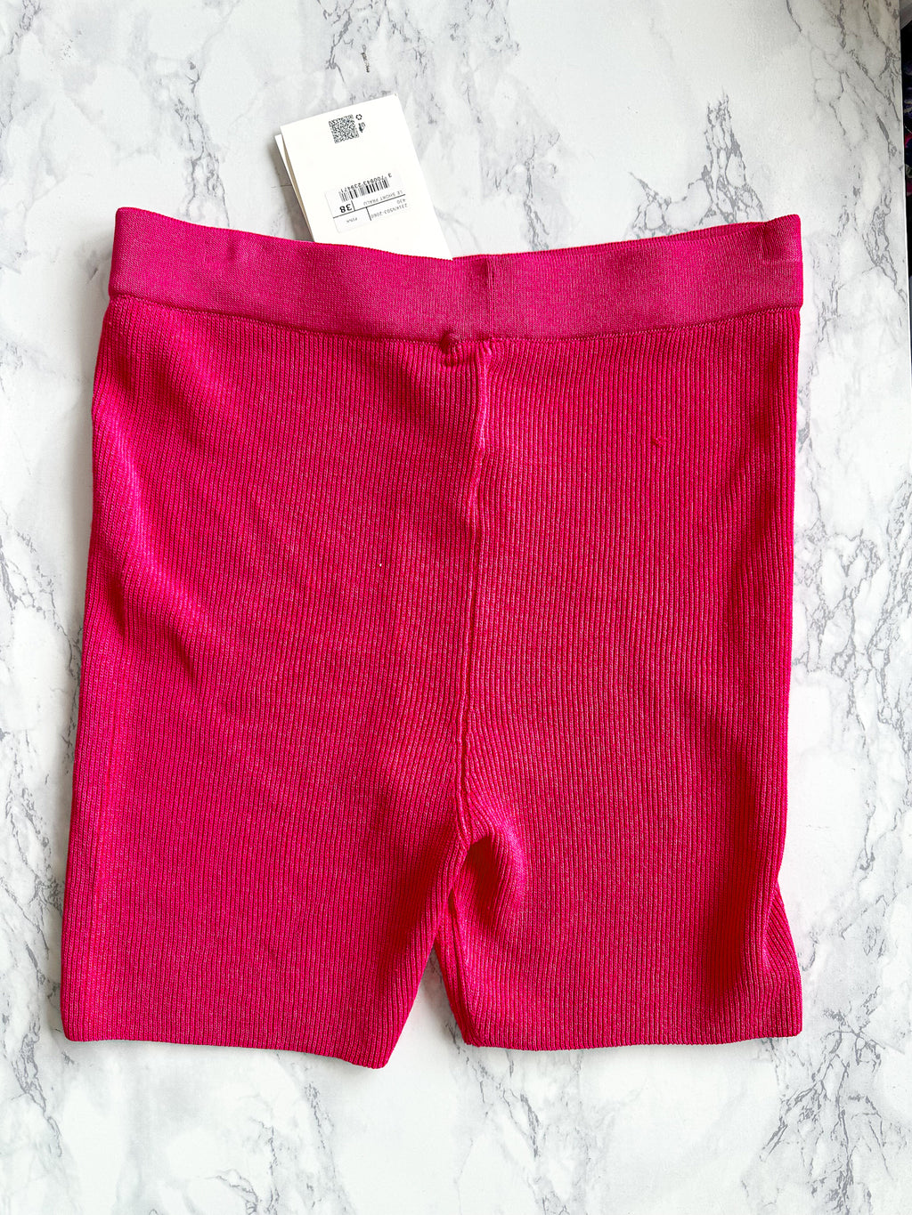 Jacquemus Le Short Pralu Pink Logo Embellished Biker Shorts