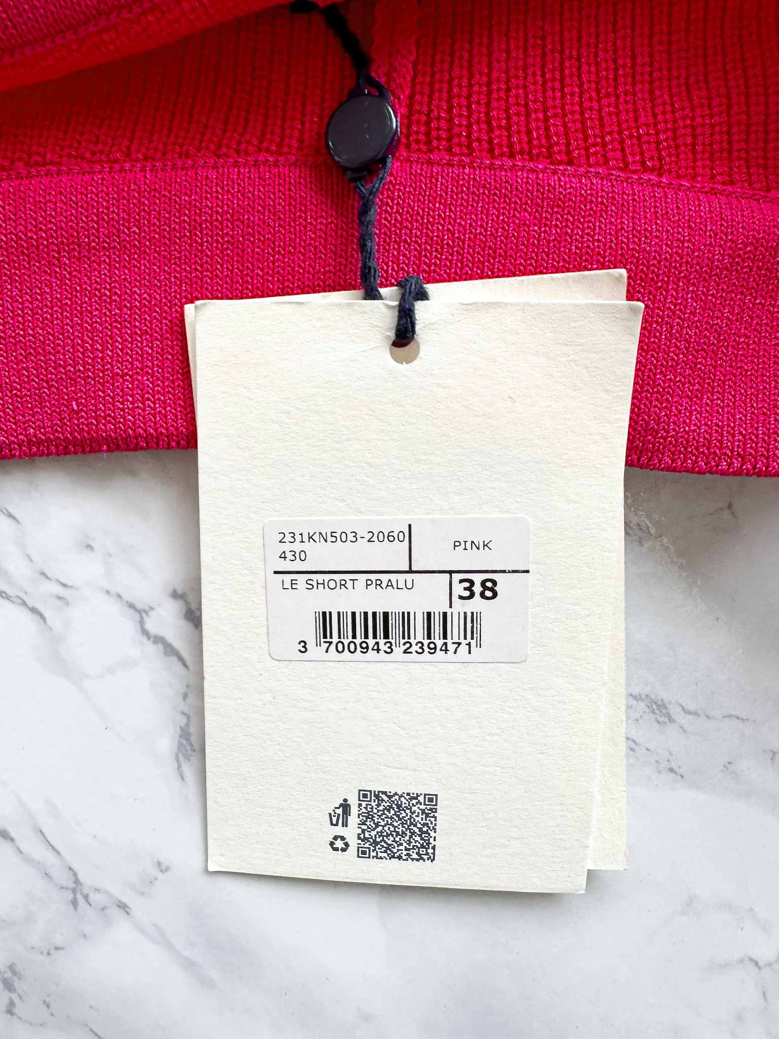 Jacquemus Le Short Pralu Pink Logo Embellished Biker Shorts