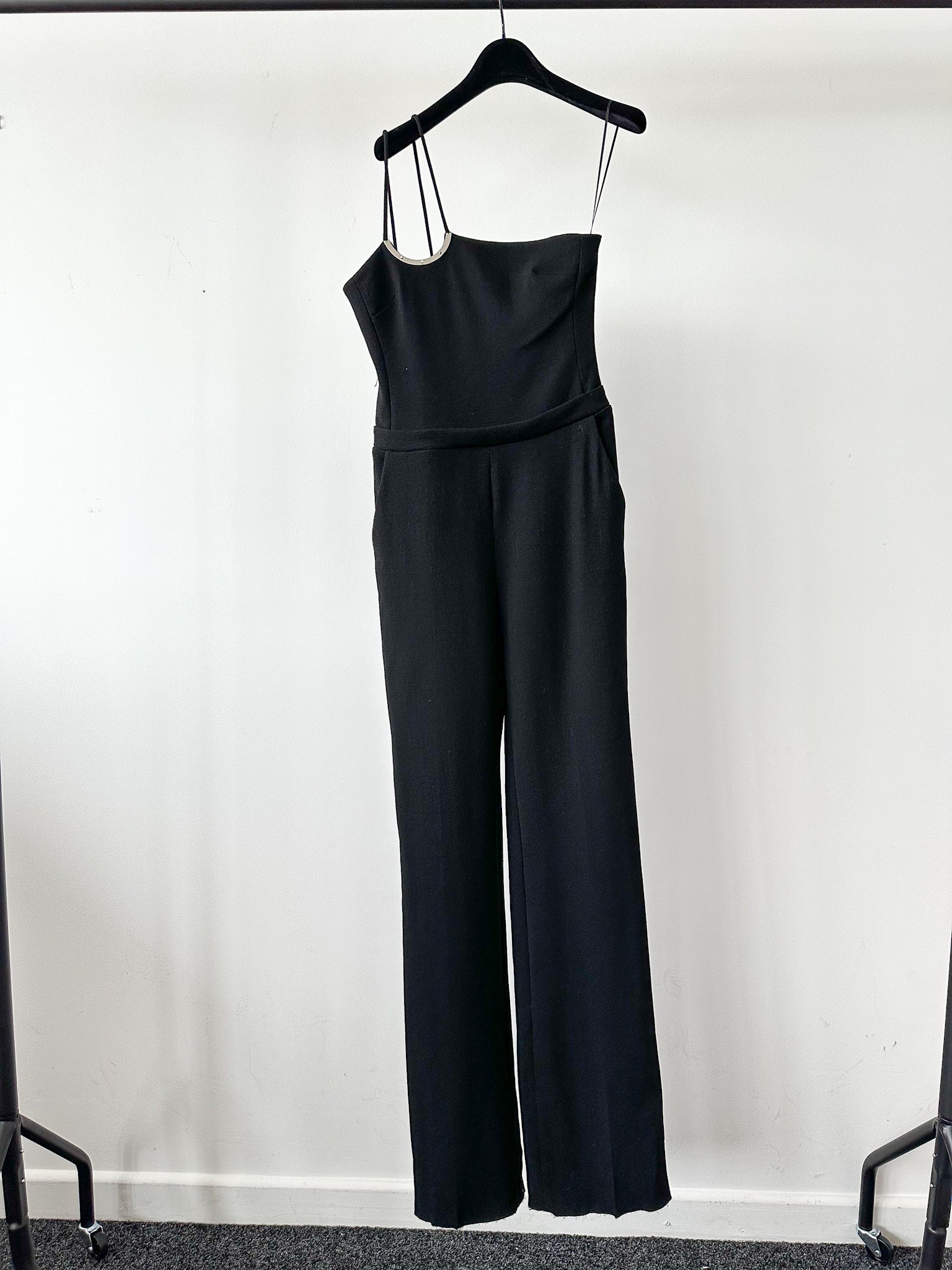 David Koma Black Strappy Hardware Detail Evening Jumpsuit - House Of Huntington