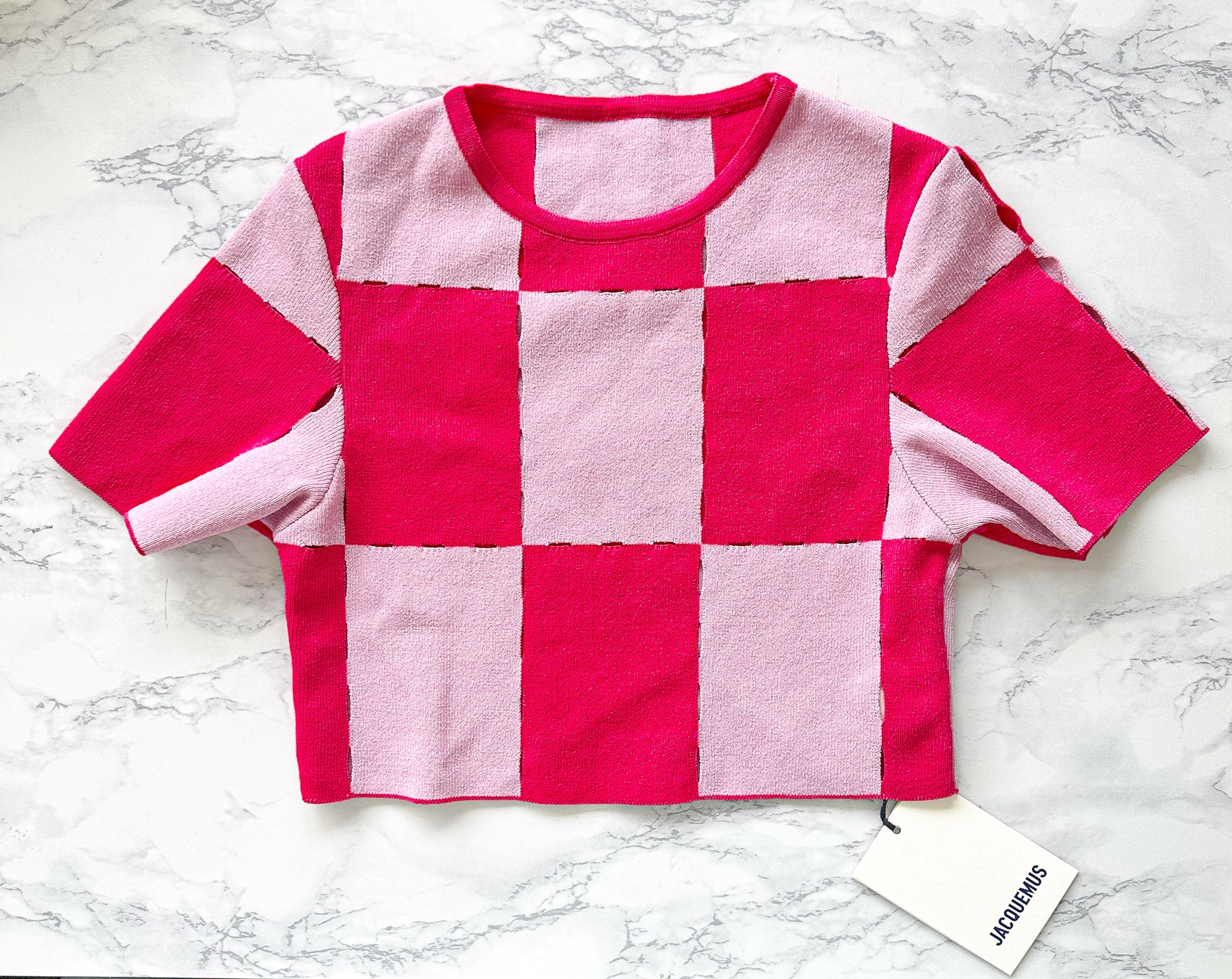 Jacquemus Le Maille Gelato Pink Knit Top