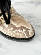 ALLSAINTS Combat Snake Print Lace Zip Chunky Heel Ankle Donita Boots (EU 36)