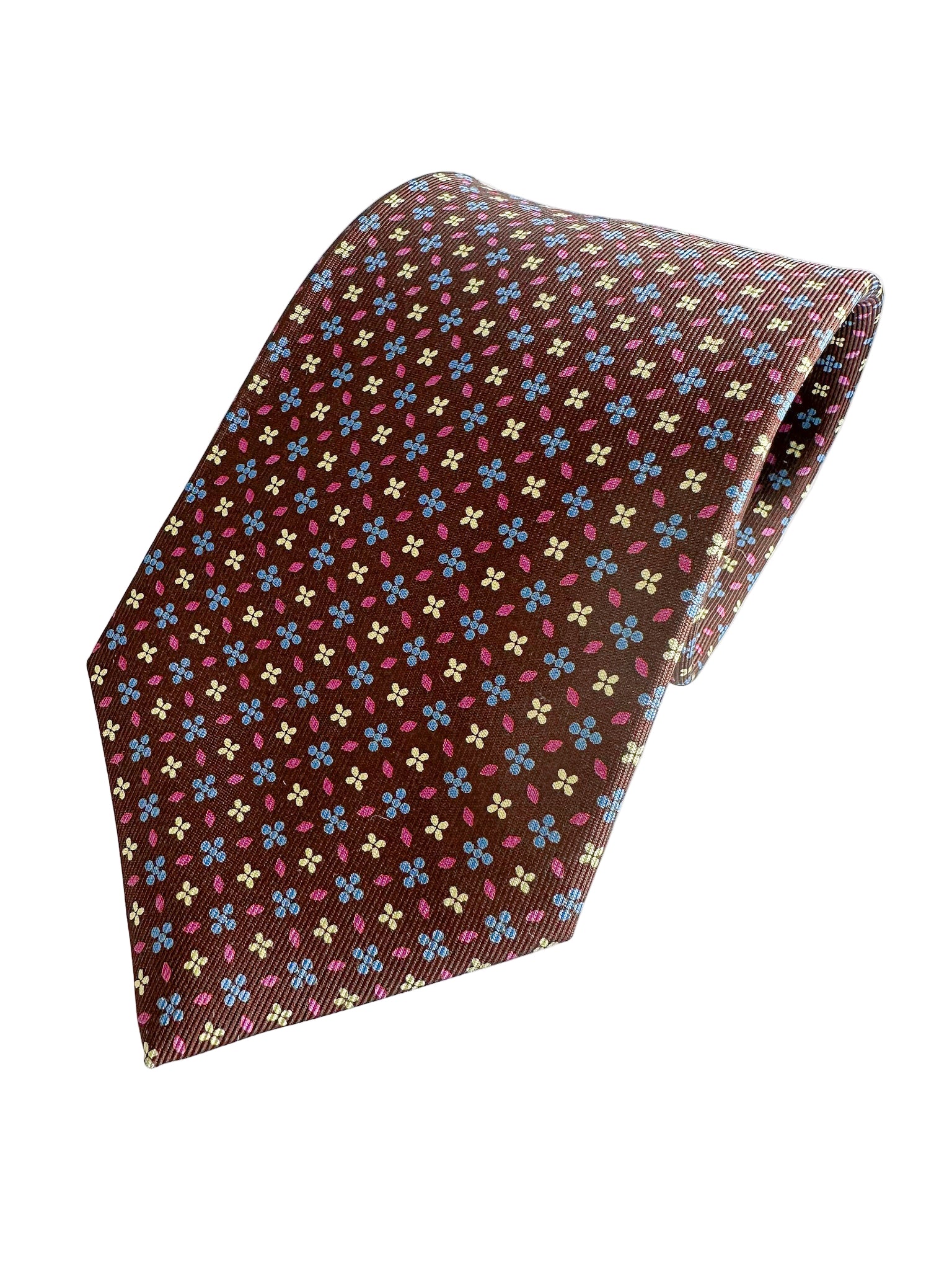 Drake'd Brown Patterned tie 
