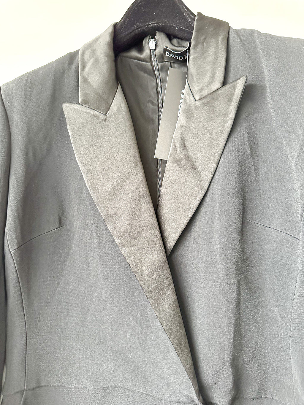 David Koma Black Tuxedo Straight-Leg Jumpsuit - House Of Huntington