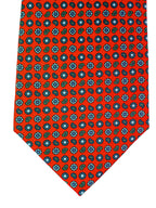 Drake's Red Silk Tie With Paisley Floral Print