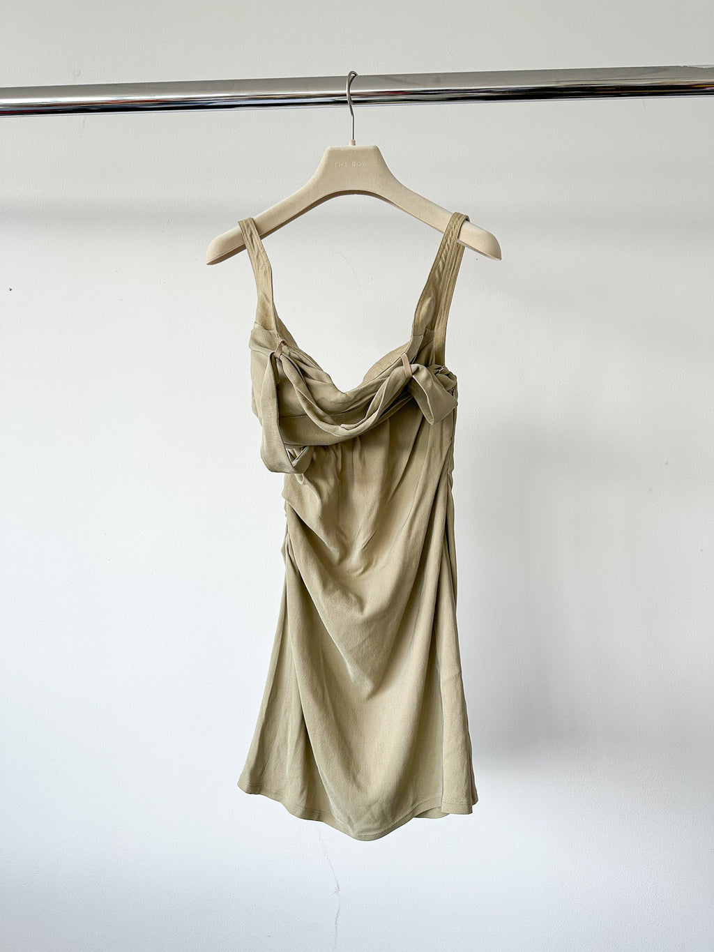 Jacquemus La Robe Soffio Crepe Ruched Strappy Mini Dress