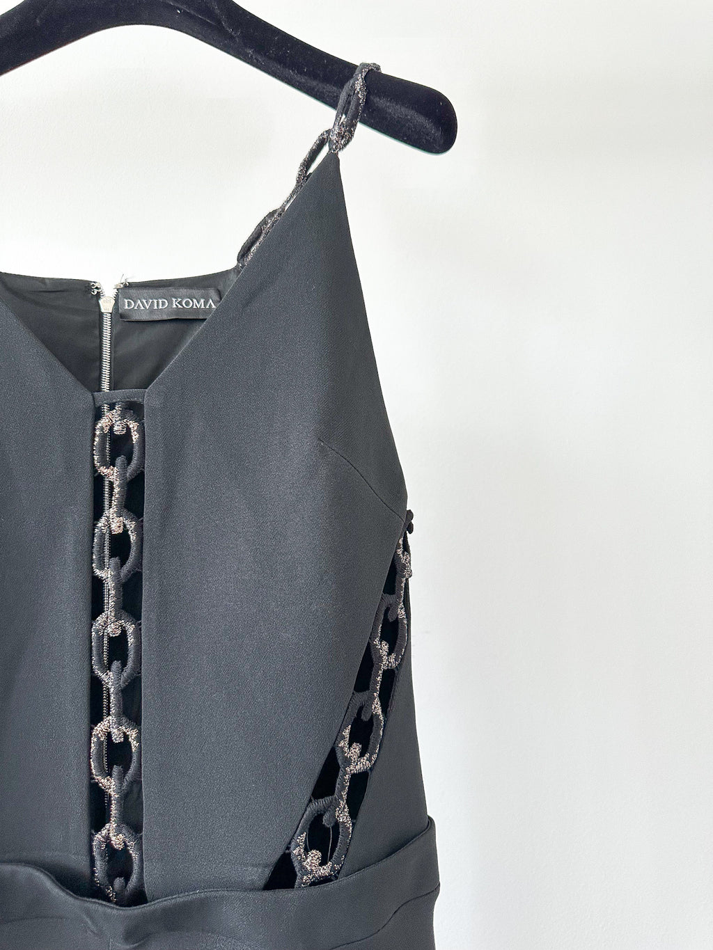 David Koma Black Lace-Up Cut-Out Details Evening Jumpsuit - House Of Huntington