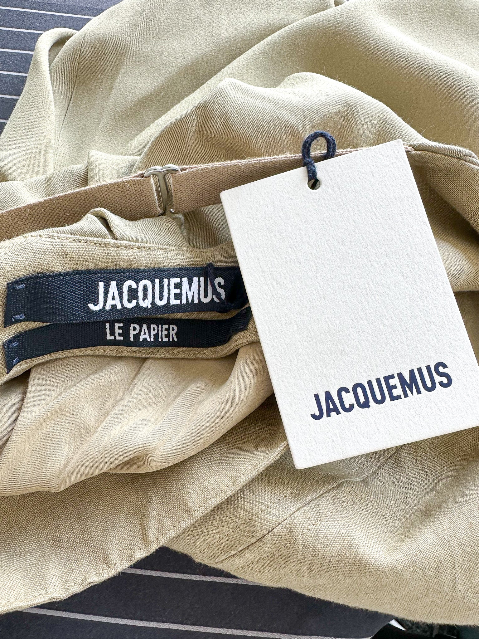 Jacquemus La Robe Soffio Crepe Ruched Strappy Mini Dress