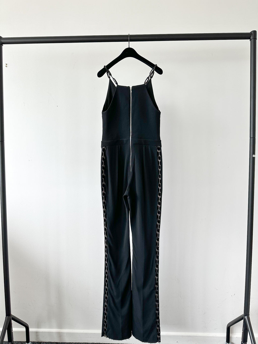David Koma Black Lace-Up Cut-Out Details Evening Jumpsuit - House Of Huntington