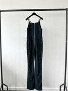 David Koma Black Lace-Up Cut-Out Details Evening Jumpsuit - House Of Huntington