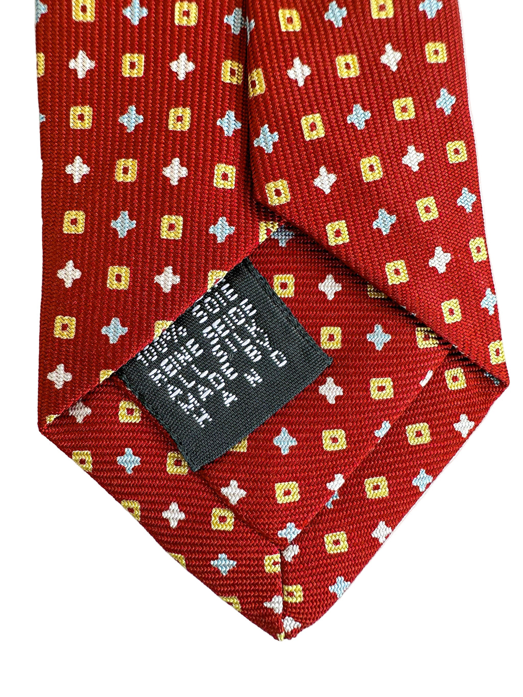 Cravate en soie rouge foncé à pois et diamants de Drake