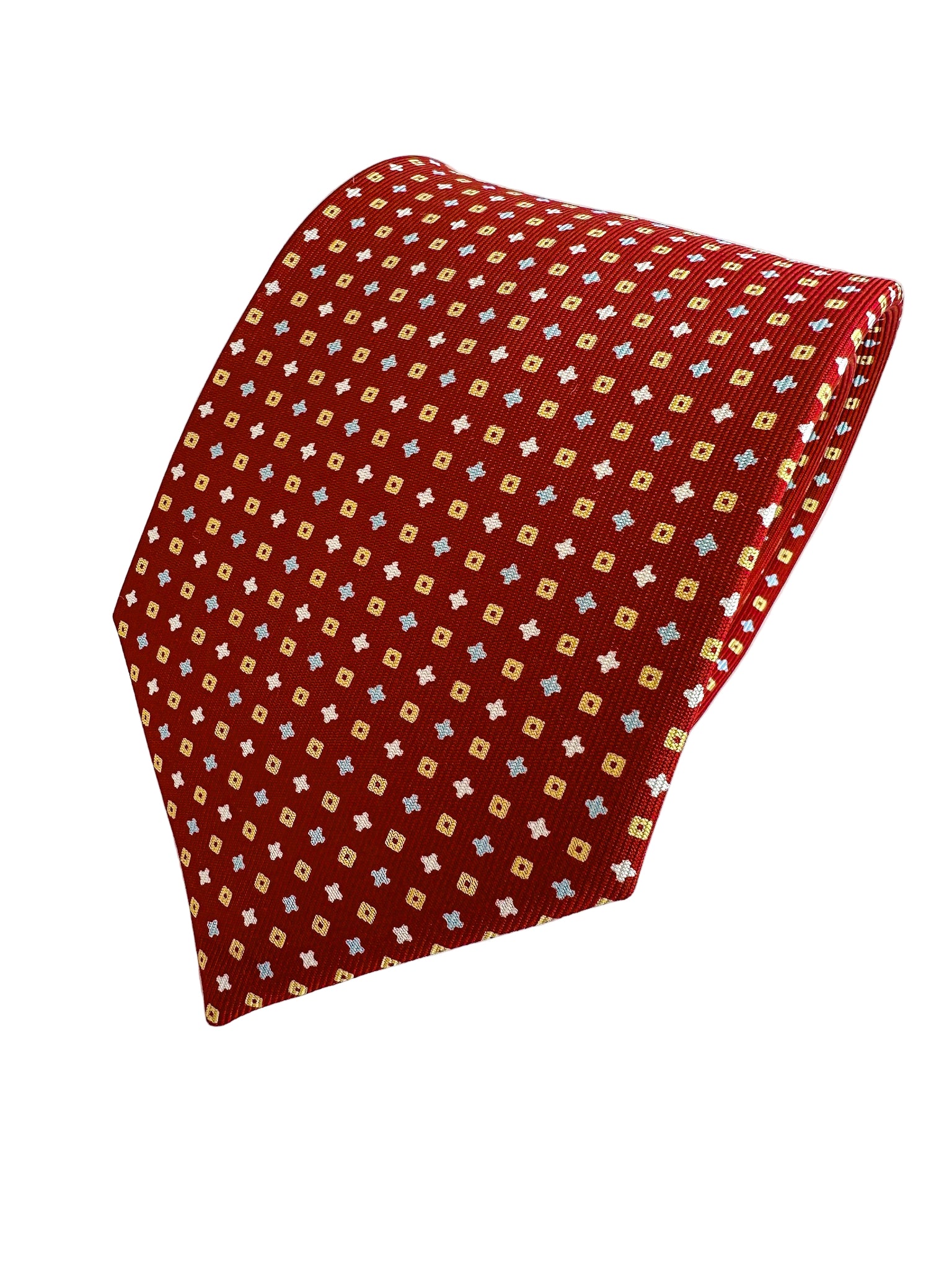 Drake's Dark Red Silk Tie Dot Diamond