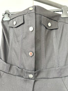 David Koma Black Branded Button-Up Western Denim Canvas Jumpsuit - House Of Huntington