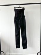 David Koma Black Branded Button-Up Western Denim Canvas Jumpsuit - House Of Huntington