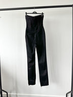 David Koma Black Branded Button-Up Western Denim Canvas Jumpsuit - House Of Huntington