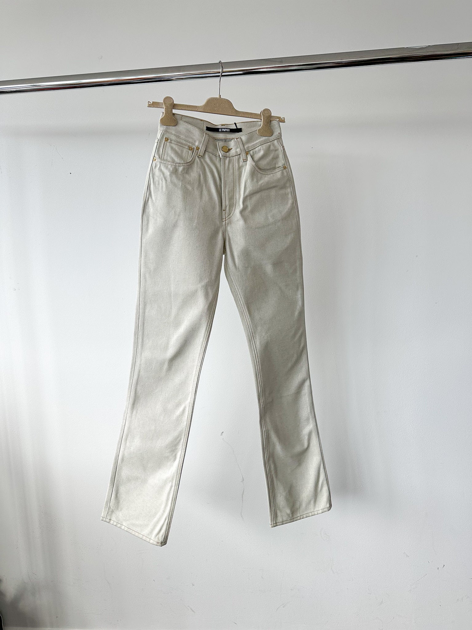 Jacquemus Le Papier Le De Nimes Light Beige Jeans