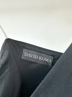 David Koma Monochrome Crepe V-Cut Strappy Black White Jumpsuit - House Of Huntington