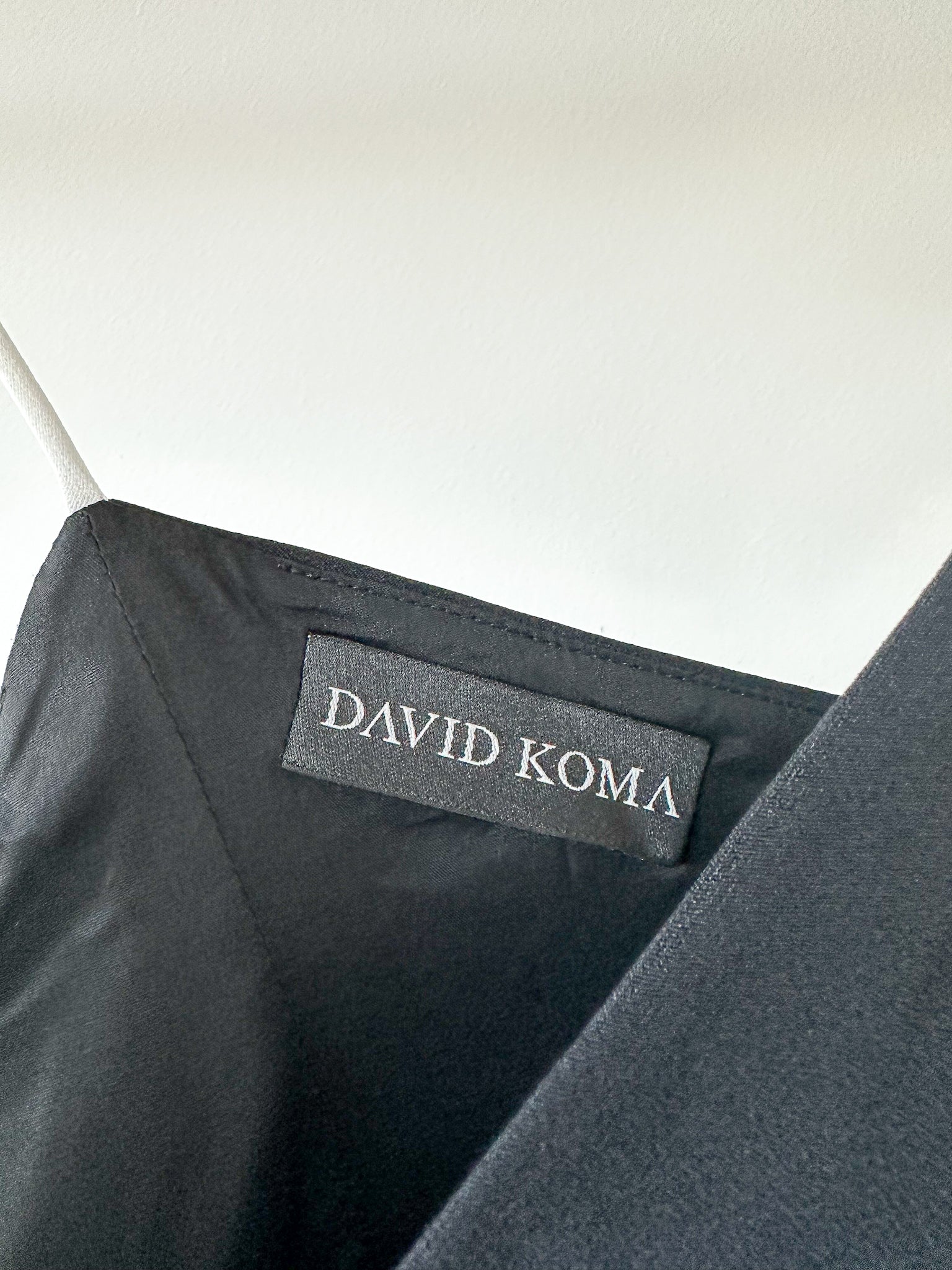 David Koma Monochrome Crepe V-Cut Strappy Black White Jumpsuit - House Of Huntington