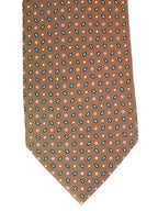 Drake's Brown Silk Tie Pink Floral Ovel Print