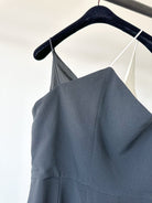 David Koma Monochrome Crepe V-Cut Strappy Black White Jumpsuit - House Of Huntington