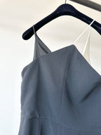 David Koma Monochrome Crepe V-Cut Strappy Black White Jumpsuit - House Of Huntington