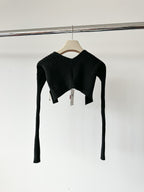 Cardigan court à lien et pendentif logo noir Jacquemus La Maille Pralu