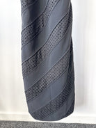 David Koma Black Strappy Crepe Crochet Eyelet Detail Maxi Gown Dress - House Of Huntington