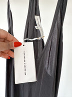 Alexander Terekhov Black High Slit Leg Silk Dress