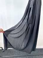 Alexander Terekhov Black High Slit Leg Silk Dress