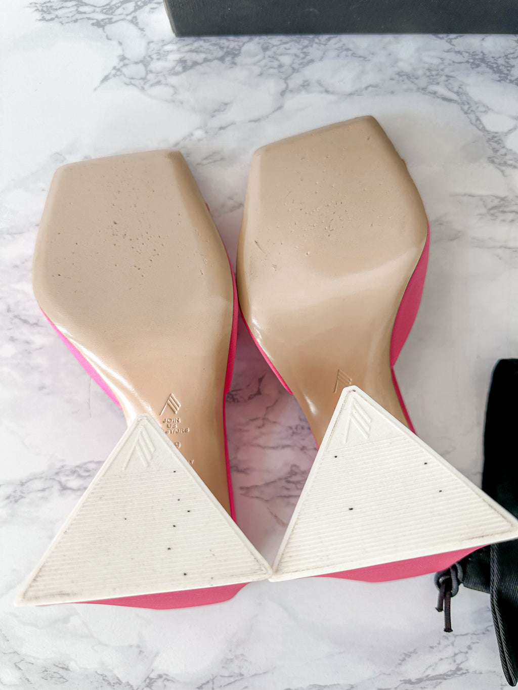 The Attico Devon Pink Satin High Heel Mules
