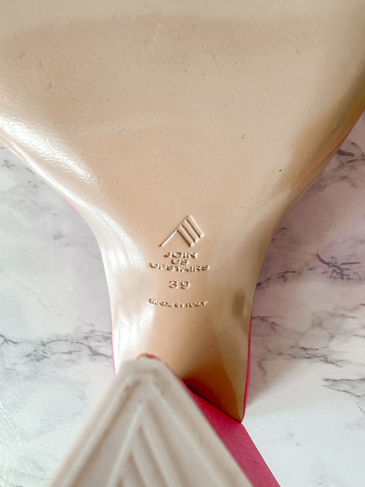 The Attico Devon Pink Satin High Heel Mules