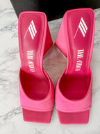 The Attico Devon Pink Satin High Heel Mules