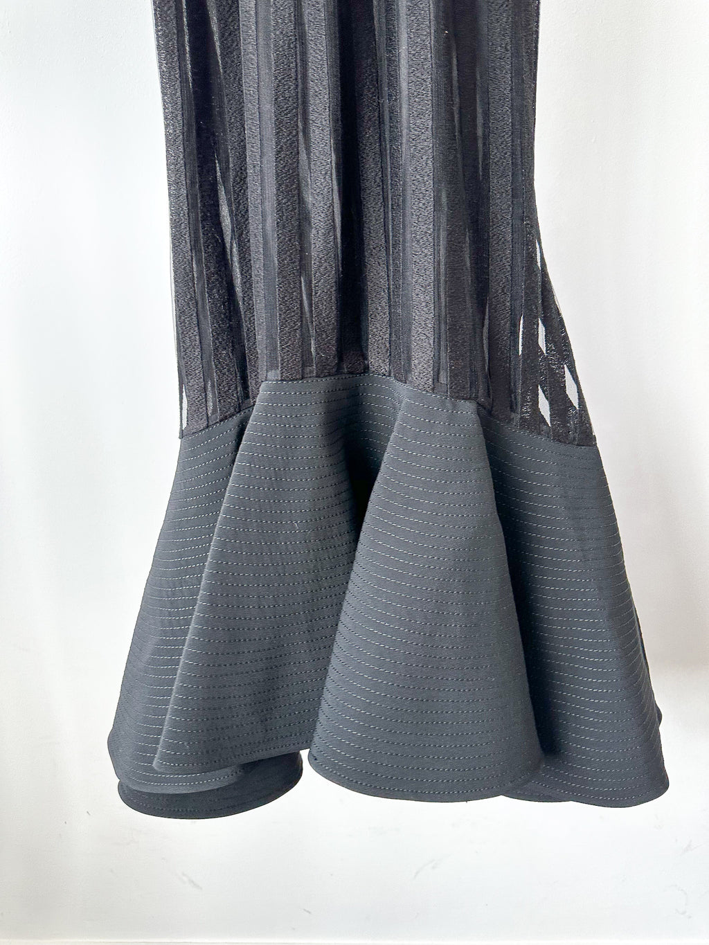 David Koma Strappy Sheer Lace Detail Cut-Out Front Fishtail Gown Dress - House Of Huntington