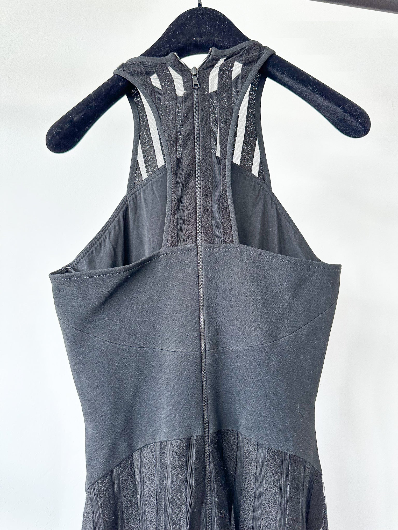 David Koma Strappy Sheer Lace Detail Cut-Out Front Fishtail Gown Dress - House Of Huntington