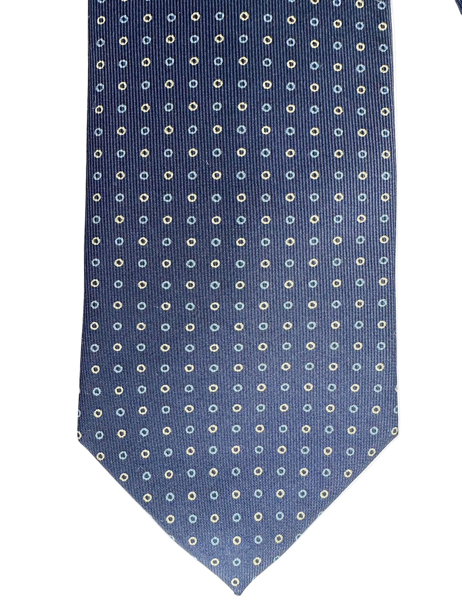 Drake's Navy Circle Print Tie