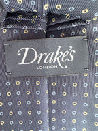 Drake's Navy Circle Print Tie