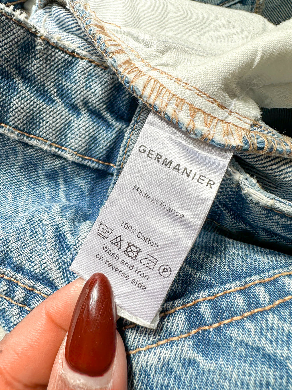 Germanier Sparkly Embellished Crystal Patch Denim Jeans