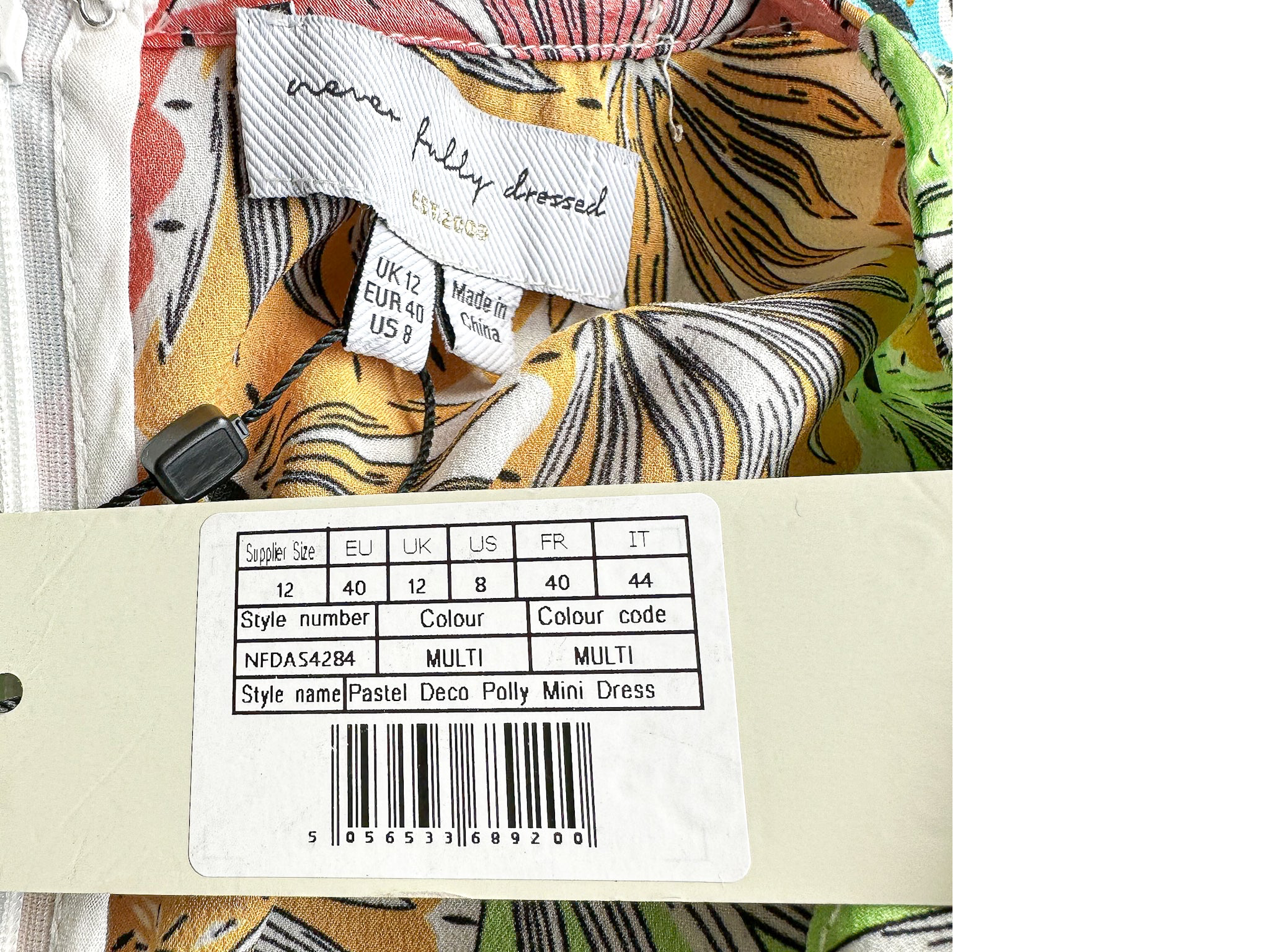 Never Fully Dressed Pastel Multicolour Deco Print Mini Dress - House Of Huntington