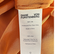 Diane Von Furstenberg DVF Orange Crepe De Chine Silk Wrap Blouse Top - House Of Huntington