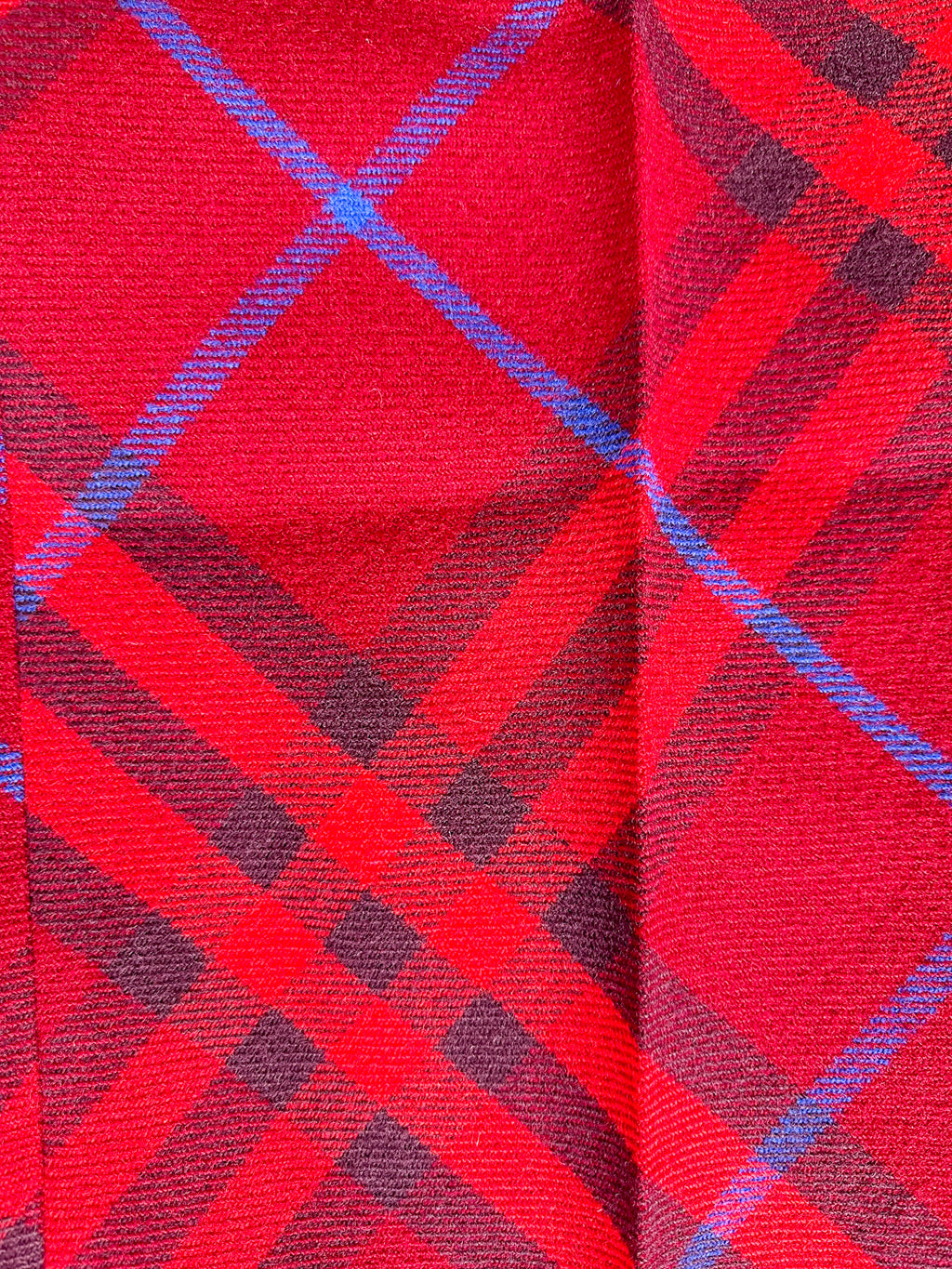 Pantalon droit taille mi-haute en laine rouge à carreaux Burberry