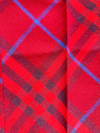 Pantalon droit taille mi-haute en laine rouge à carreaux Burberry