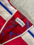 Pantalon droit taille mi-haute en laine rouge à carreaux Burberry