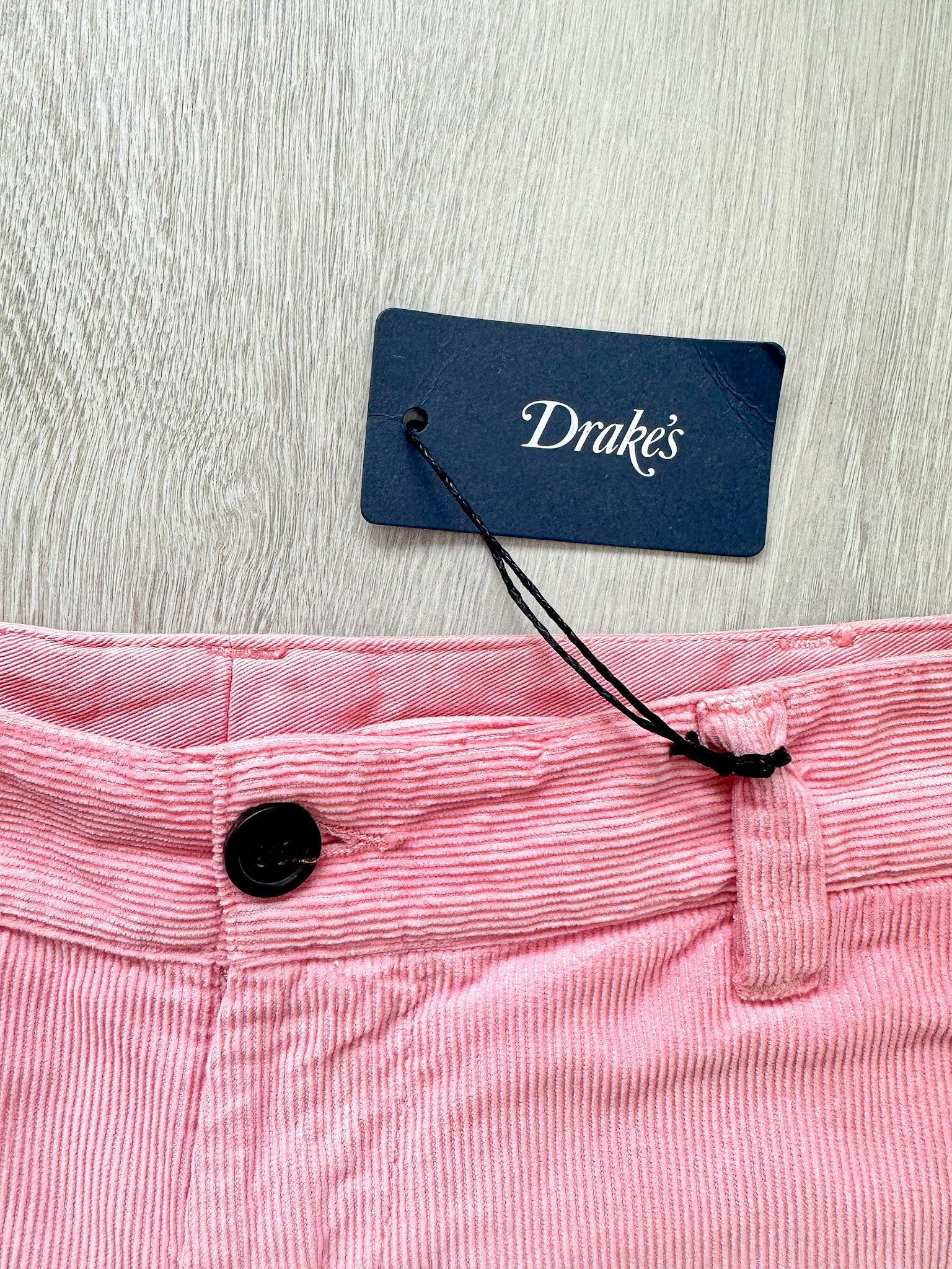Drake's Fatigue Pink Cotton Corduroy Needlecord Shorts - House Of Huntington
