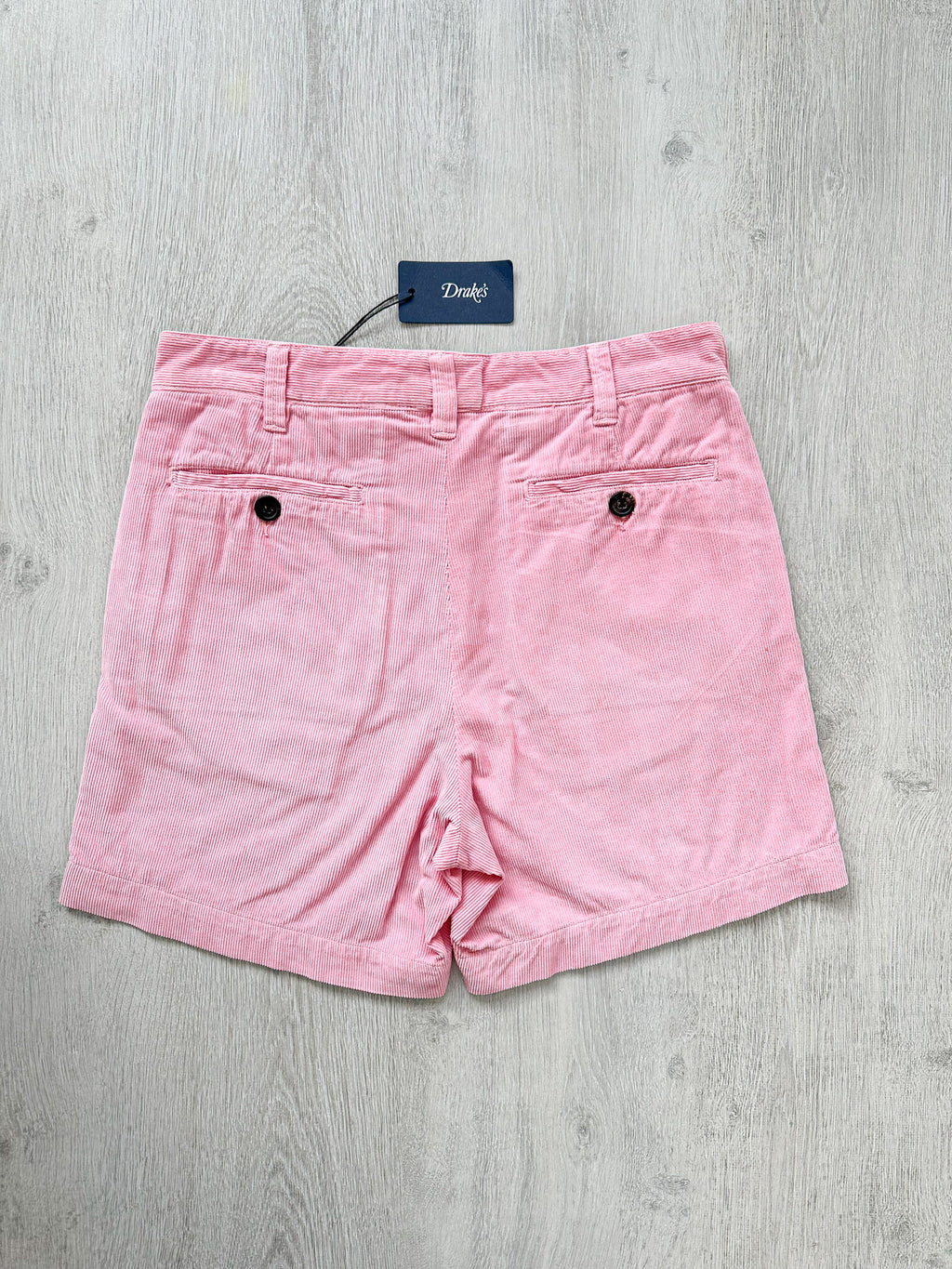 Drake's Fatigue Pink Cotton Corduroy Needlecord Shorts - House Of Huntington