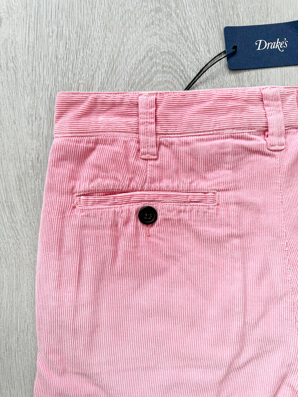 Drake's Fatigue Pink Cotton Corduroy Needlecord Shorts - House Of Huntington
