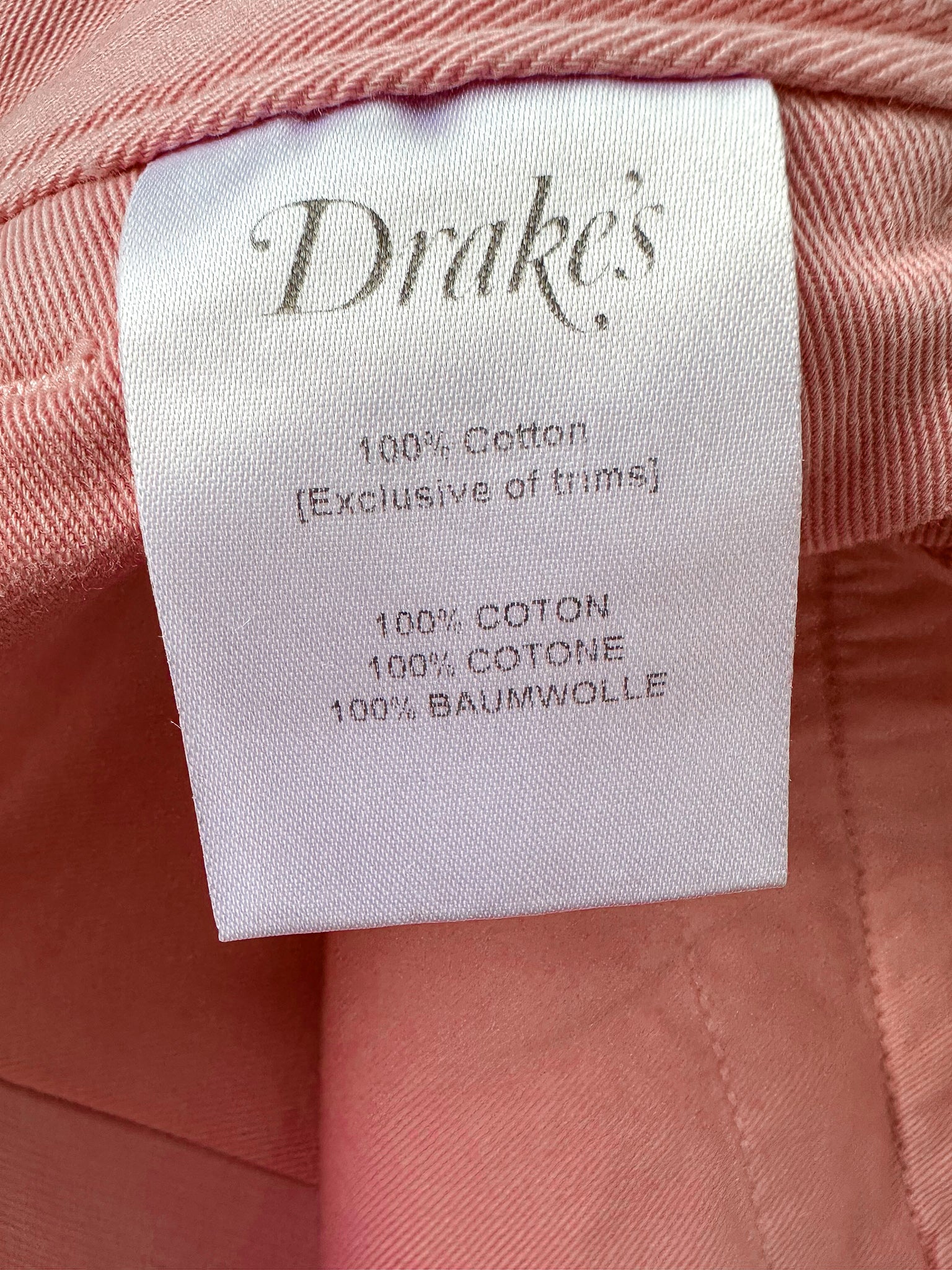 Drake's Fatigue Pink Cotton Corduroy Needlecord Shorts - House Of Huntington