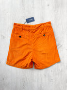 Drake's Fatigue Orange Cotton Corduroy Needlecord Shorts - House Of Huntington