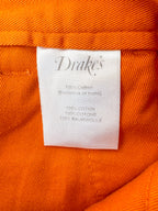 Drake's Fatigue Orange Cotton Corduroy Needlecord Shorts - House Of Huntington